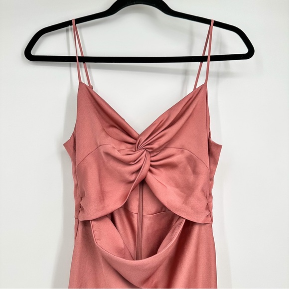 Shona Joy Luxe Twist Front Sleeveless Midi Wedding Guest Dress Rose Women US 4 - Picture 4 of 12
